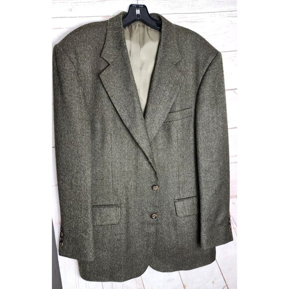 Oscar De La Renta Men's 100% Wool 3-Button 44R Vintage Sport Coat Dress Jacket - Picture 11 of 14